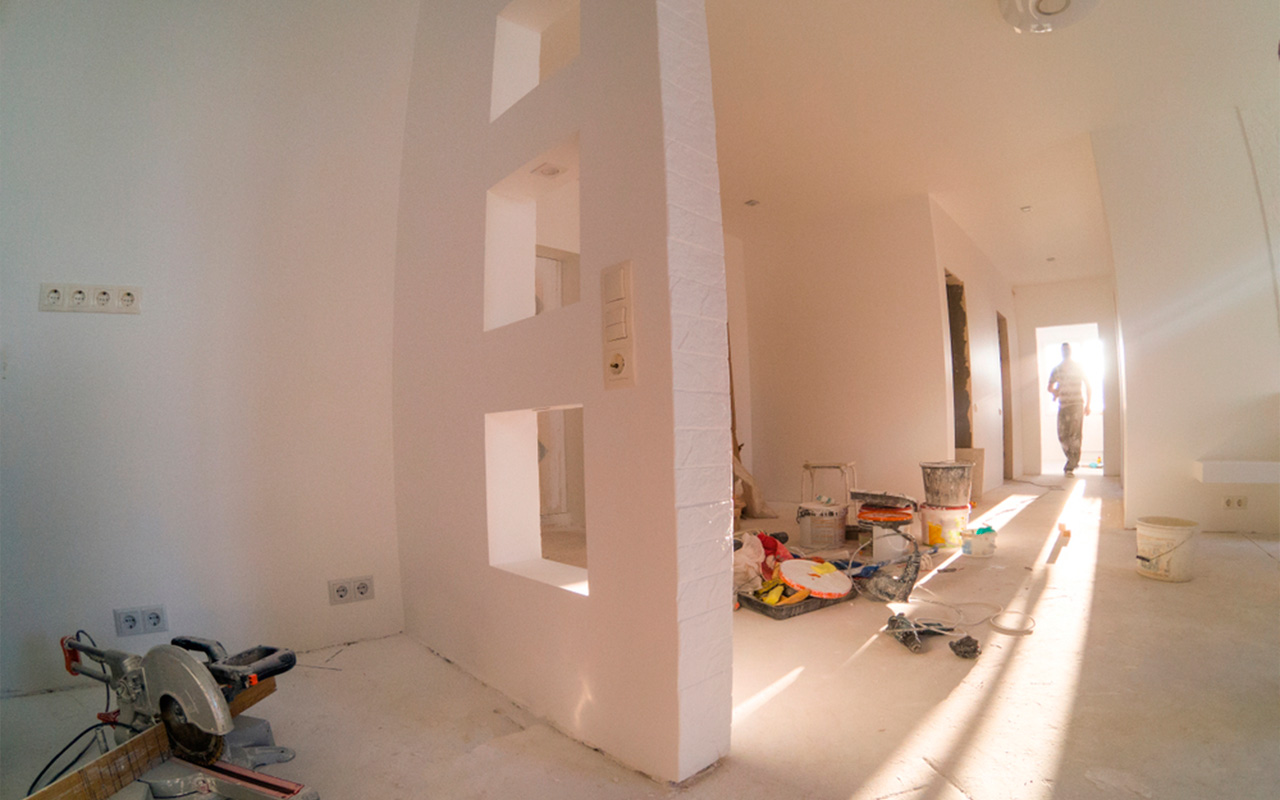 Unfinished flat wall service